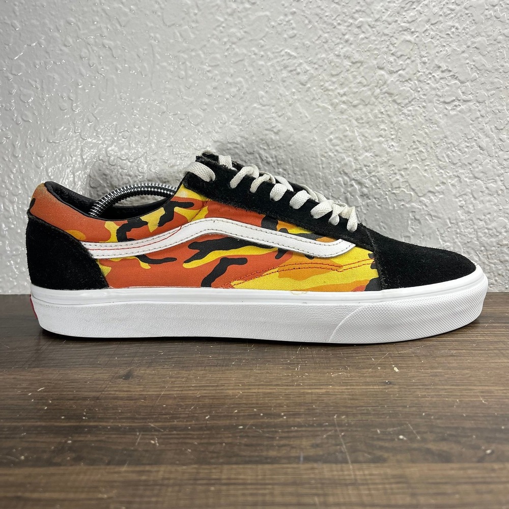 Vans Old Skool Pop Camo Orange Unisex Shoes - M 10.5 - W 12